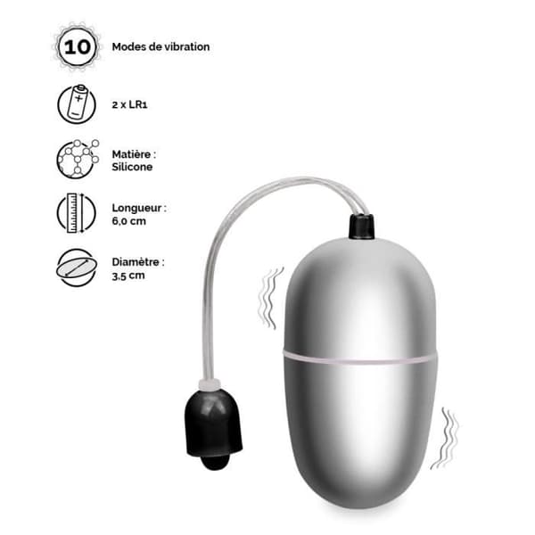 Wiggle Vibrating Egg - M - EggXiting Silver Collection