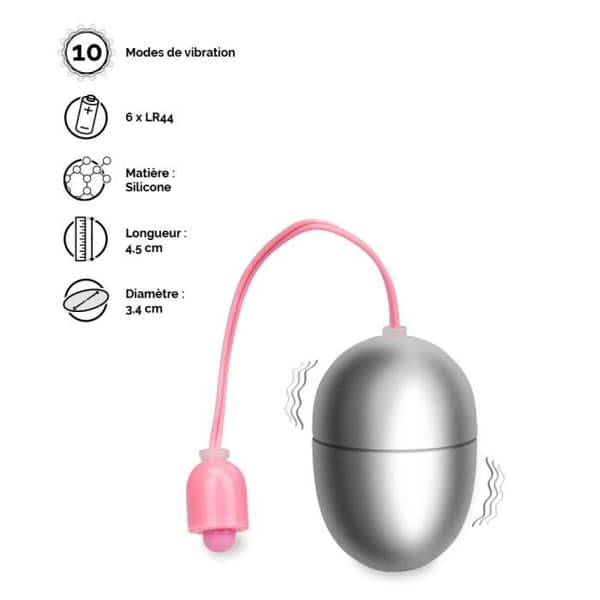 Wiggle Vibrating Egg - S - EggXiting Silver Collection