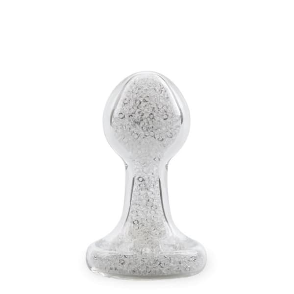 Diamantglas analplugg - LOVE AND VIBES Pearl White Collection