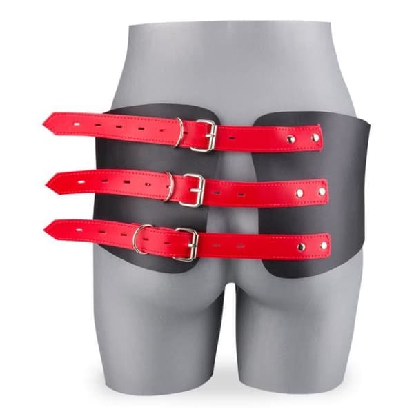 Läderimitationer på höfter och handleder - LOVE AND VIBES Black and Red Collection