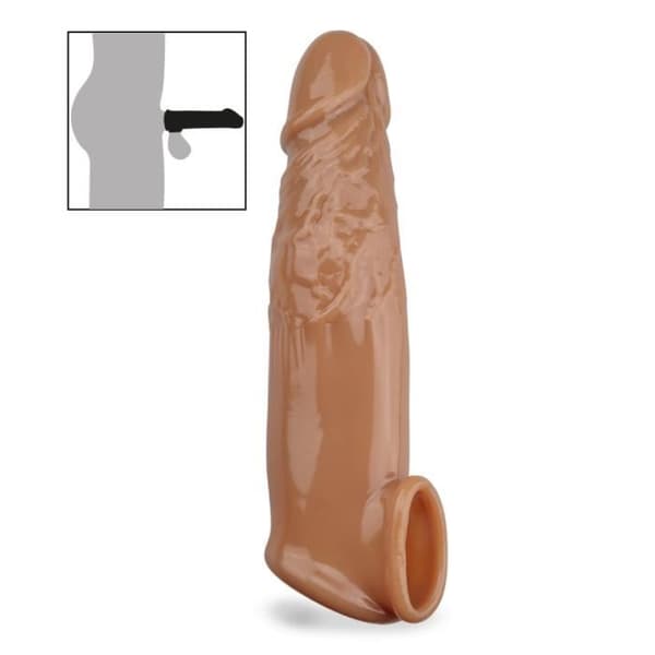 Peniskåpa - KÄRLEK OCH VIBBAR - Connor - 5,0 cm förlängning - Testikelring - Deformera TPE