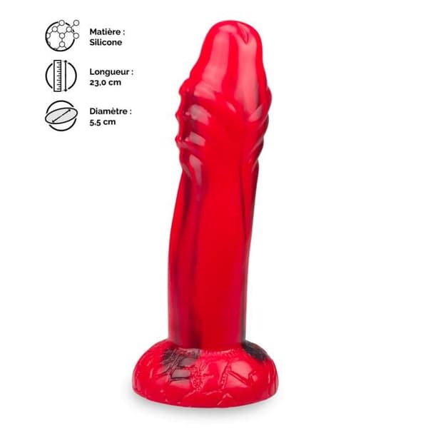 Krokodildjur sugkoppsdildo - LOVE AND VIBES Red Collection