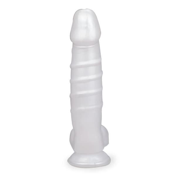 Vladimir ribbad sugkopp mega dildo - LOVE AND VIBES Collection White