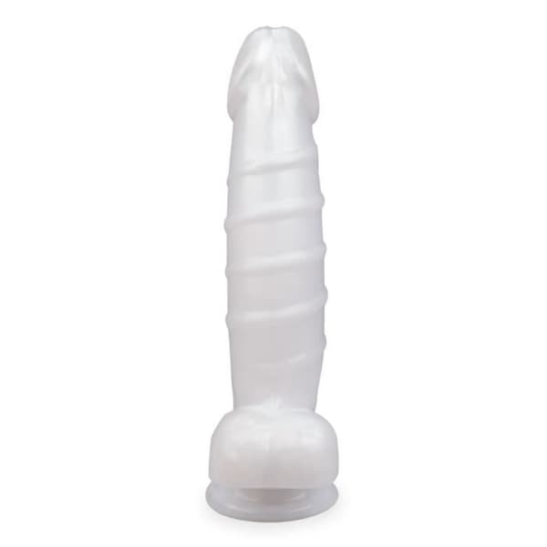Vladimir ribbad sugkopp mega dildo - LOVE AND VIBES Collection White