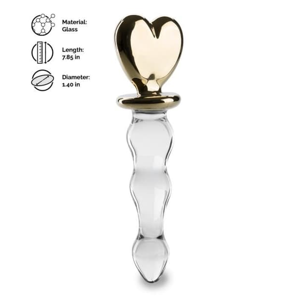 Golden Heart Glass Dildo - LOVE AND VIBES Collection