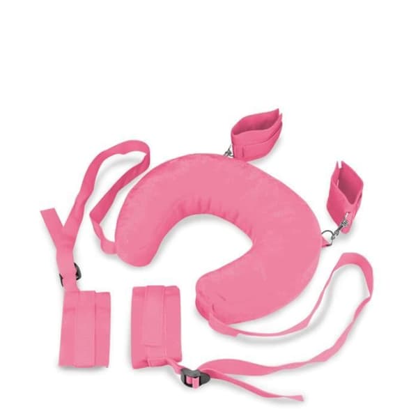 Ankel och handled bondage handbojor med kudde - LOVE AND VIBES Pink Collection