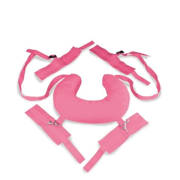 Ankel och handled bondage handbojor med kudde - LOVE AND VIBES Pink Collection