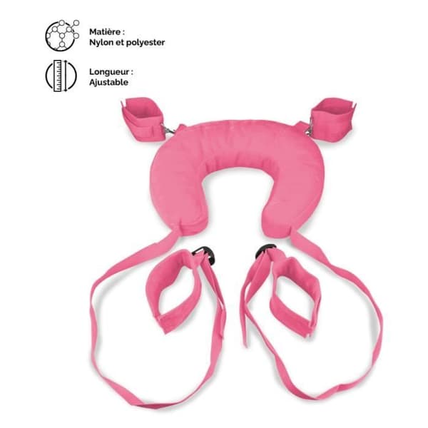 Ankel och handled bondage handbojor med kudde - LOVE AND VIBES Pink Collection