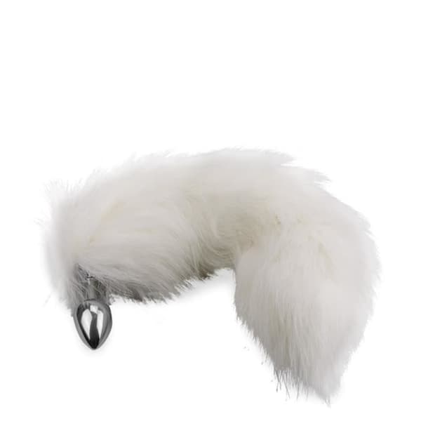 Vit pälsräv svansplugg - LOVE AND VIBES Collection White