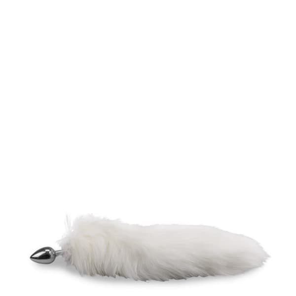 Vit pälsräv svansplugg - LOVE AND VIBES Collection White