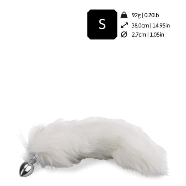 Vit pälsräv svansplugg - LOVE AND VIBES Collection White