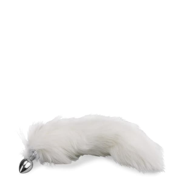 Vit pälsräv svansplugg - LOVE AND VIBES Collection White