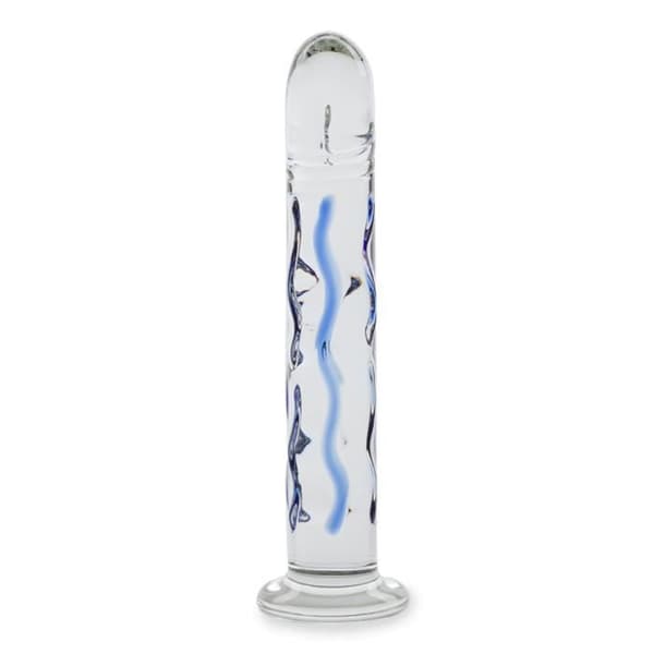 Glow glass dildo - LOVE AND VIBES Collection Blue