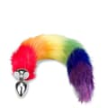 Miniatyrbild 3 av 4: Pride vegansk pälsräv svansplugg - LOVE AND VIBES Collection Multicolor