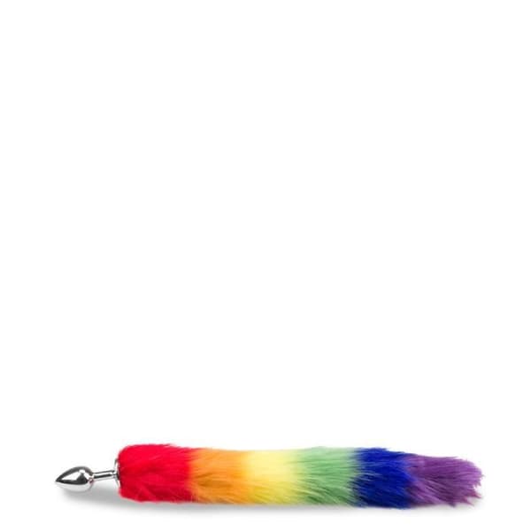 Pride vegansk pälsräv svansplugg - LOVE AND VIBES Collection Multicolor