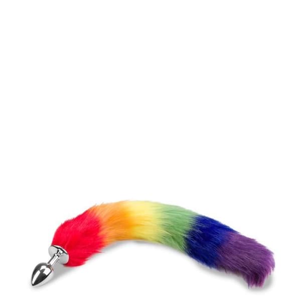 Pride vegansk pälsräv svansplugg - LOVE AND VIBES Collection Multicolor