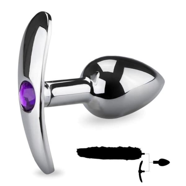 Rosebud anal plugg katt svans och pannband - Diamond Violet Collection