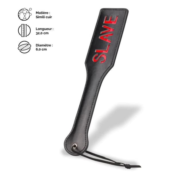 Slave-imitation BDSM-paddel - LOVE AND VIBES Collection Svart