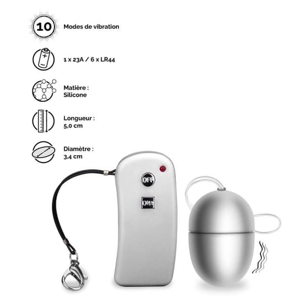 Brava fjärrstyrda vibrerande ägg - S - LOVE AND VIBES Collection Silver