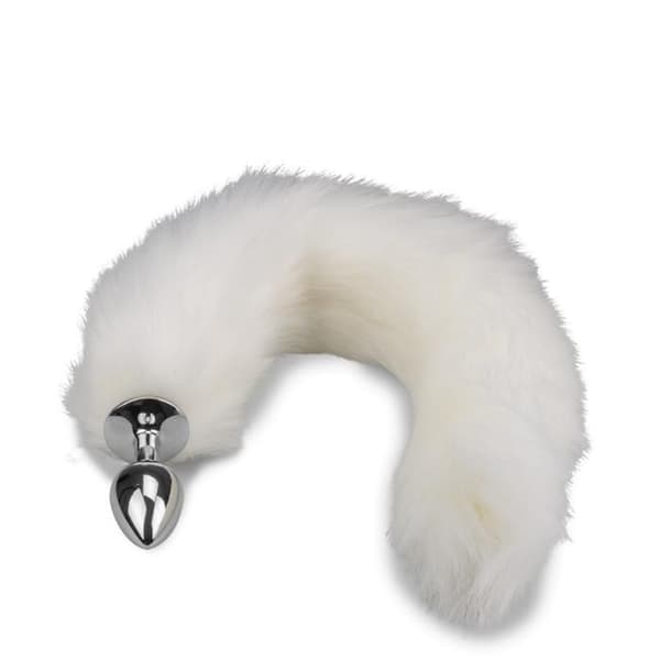 Vit vegansk päls hundsvansplugg - LOVE AND VIBES Collection White