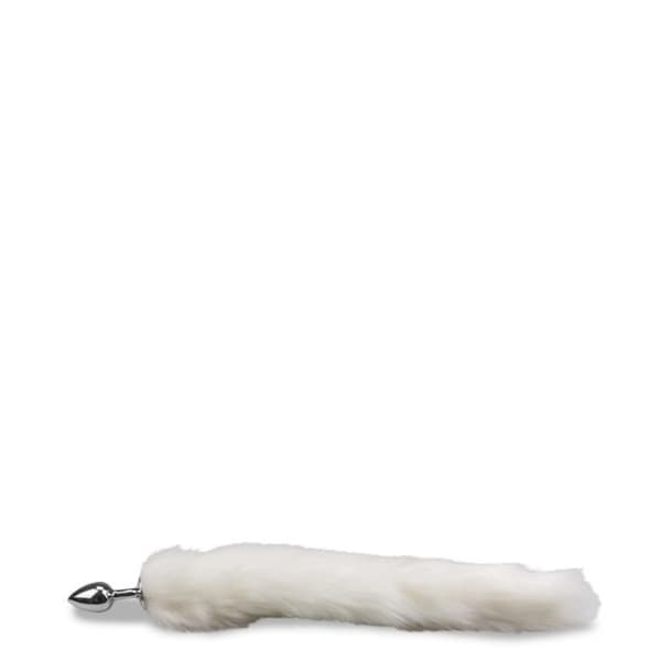 Vit vegansk päls hundsvansplugg - LOVE AND VIBES Collection White