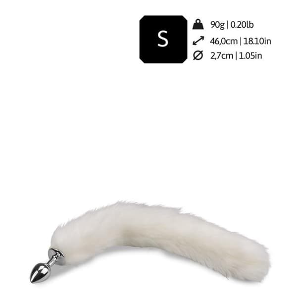 Vit vegansk päls hundsvansplugg - LOVE AND VIBES Collection White