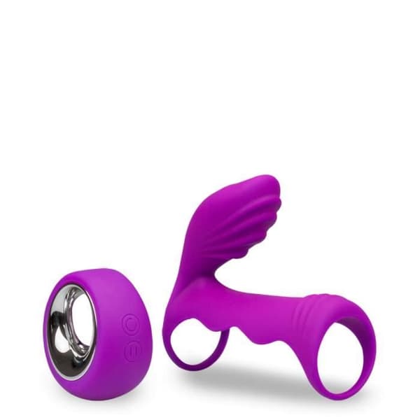 Parvibrator med fjärrstyrd cockring 12 lägen - LOVE AND VIBES Purple Collection