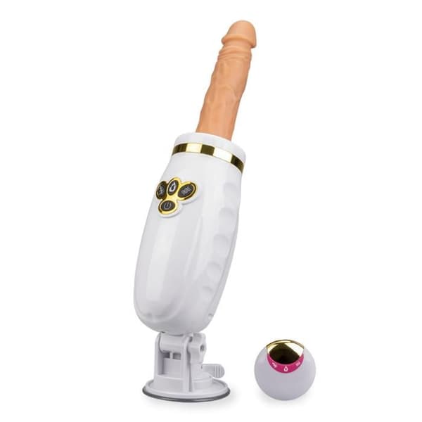 16-växlad jävla maskin med uppvärmd dildo - LOVE AND VIBES Collection White