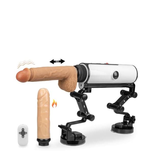 Jävla maskin med uppvärmda och vibrerande dildos - LOVE AND VIBES White Collection