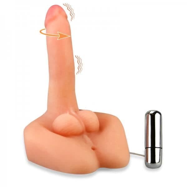 Realistisk roterande vibrerande dildo - LOVE &amp; VIBES - Medium - TPR Soft Touch - Vagina
