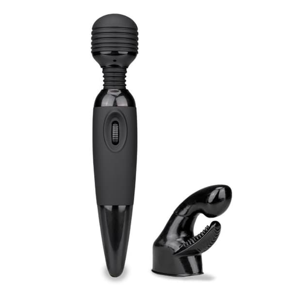 Fantasy Wand Black Vibrator 2 Tips