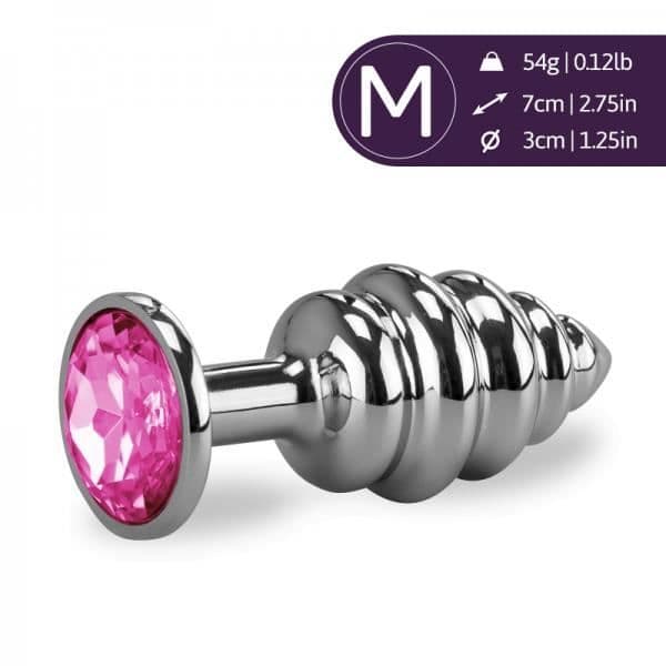 Liten-rosa kvarts vriden rosenknopp Anal Jewel
