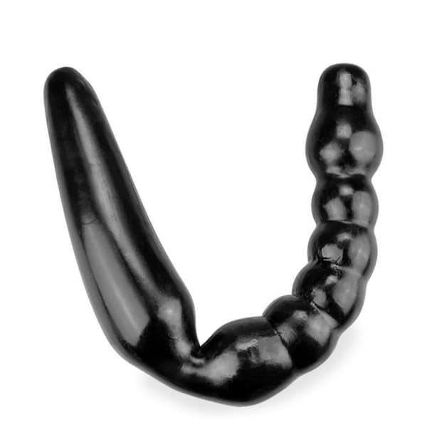 Dubbel analplugg - PVC - Dubbel penetration - Vit - 38cm