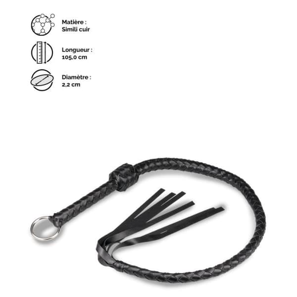 BDSM piska - Märke - 105,0 cm - Flätat konstläder - Remmar för starka sensationer