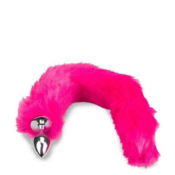 Fuschia vegansk pälsräv svansplugg