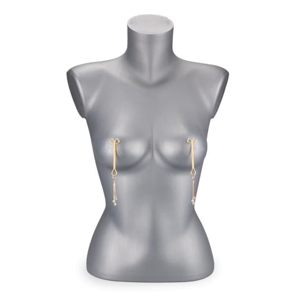 BDSM Sprinkles Nipple Clamps - Eleganta smycken - Justerbara - Vit