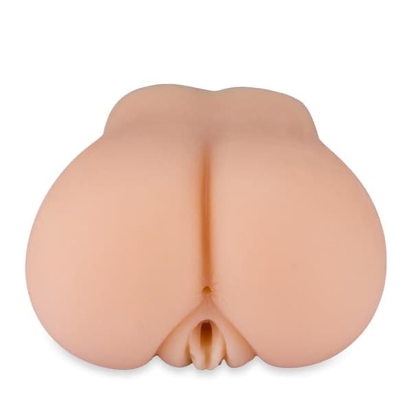 Masturbator för skinkor i silikon - Beige - 1.7 kg - Ribbade och knöttriga öppningar