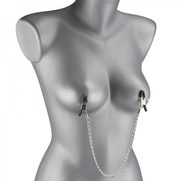 Metallkedja Nipple Clamps - LOVE &amp; VIBES - BDSM