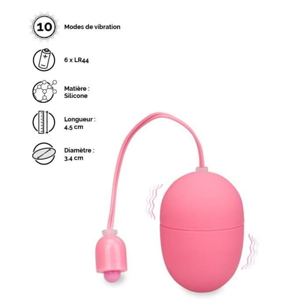 Vibrerande ägg Wiggle - S Rose - Silikon - 10 vibrationslägen - Fjärrkontroll med sladd