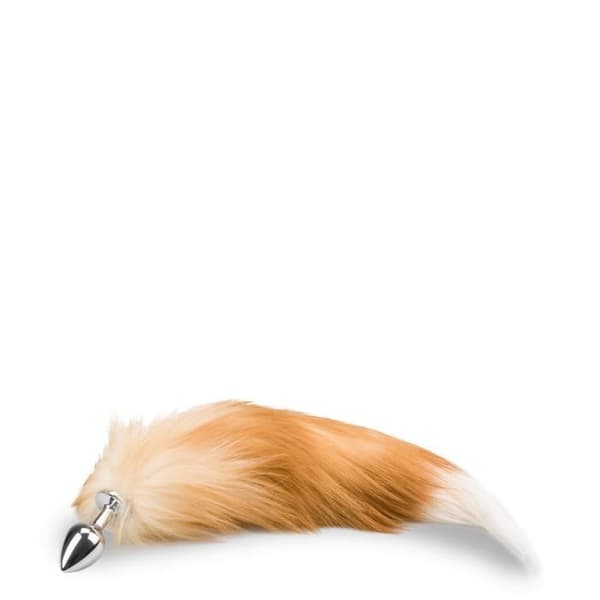 Röd och vit pälsräv svansplugg