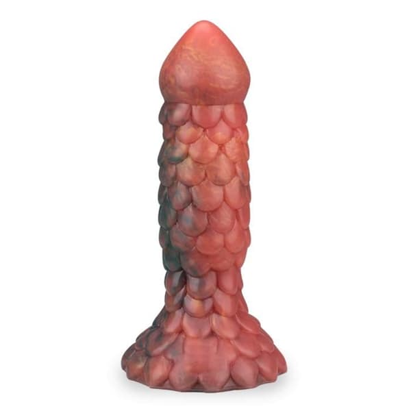 Drak sugkopp dildo med våg 19,0cm