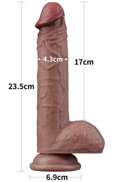 Lovetoy Dual Layered Silicone Dildo 23,5 cm Realistisk dildo