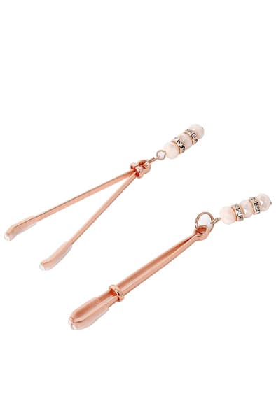 Rose Nipple Clamps Pinchers With Rhinestones Brystvorteklemmer