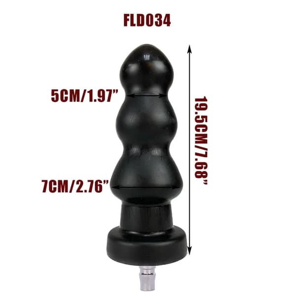 Sexmaskine-tilbehør, Vac U Lock-kompatibilitet, store sorte dildoer, FLD008