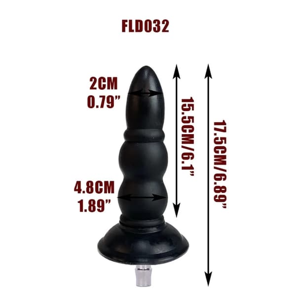 Sexmaskine-tilbehør, Vac U Lock-kompatibilitet, store sorte dildoer, FLD008