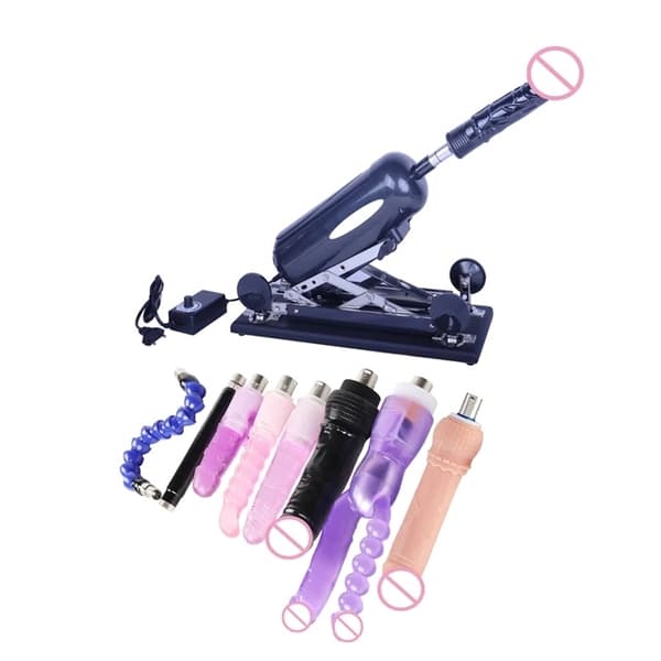 Sexmaskine, Sort Dildo, Automatisk Betjening, Pakke D