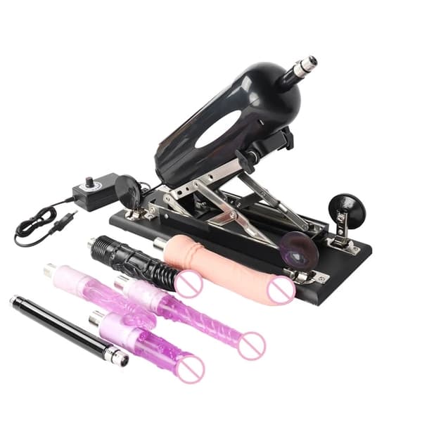 Sexmaskine, Sort Dildo, Automatisk Betjening, Pakke D