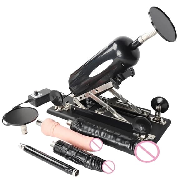 Sexmaskine, Sort Dildo, Automatisk Betjening, Pakke D
