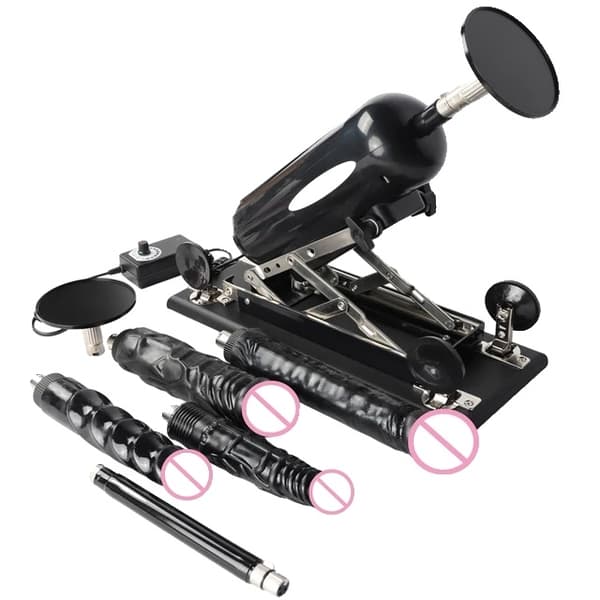 Sexmaskine, Sort Dildo, Automatisk Betjening, Pakke D