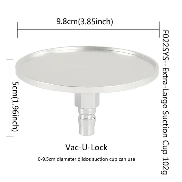 Sexmaskine tilbehør, sugekop, aluminiumslegeringsmateriale, metal 9,8CM sølv